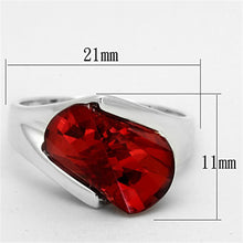 Load image into Gallery viewer, LOS640 - Silver 925 Sterling Silver Ring with AAA Grade CZ  in Garnet