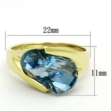 Load image into Gallery viewer, LOS653 - Gold 925 Sterling Silver Ring with Synthetic Spinel in Sea Blue