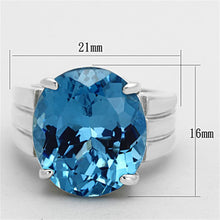 Load image into Gallery viewer, LOS676 - Silver 925 Sterling Silver Ring with Synthetic Spinel in Sea Blue