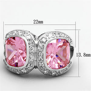 LOS697 - Silver 925 Sterling Silver Ring with AAA Grade CZ  in Rose