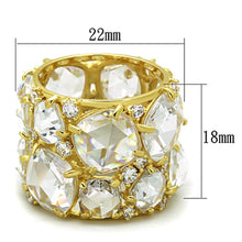 Load image into Gallery viewer, LOS765 - Gold 925 Sterling Silver Ring with AAA Grade CZ  in Clear