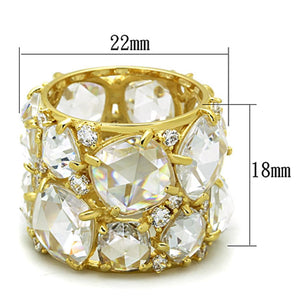 LOS765 - Gold 925 Sterling Silver Ring with AAA Grade CZ  in Clear