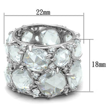 Load image into Gallery viewer, LOS767 - Rhodium 925 Sterling Silver Ring with AAA Grade CZ  in Clear