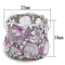 Load image into Gallery viewer, LOS768 - Rhodium 925 Sterling Silver Ring with Synthetic Corundum in Light Rose