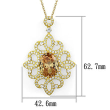 Load image into Gallery viewer, LOS784 - Gold 925 Sterling Silver Chain Pendant with AAA Grade CZ  in Champagne