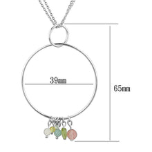 Load image into Gallery viewer, LOS796 - Silver 925 Sterling Silver Necklace with Synthetic Glass Bead in Multi Color