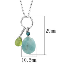 Load image into Gallery viewer, LOS797 - Silver 925 Sterling Silver Necklace with Synthetic Jade in Multi Color