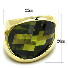 Load image into Gallery viewer, LOS819 - Gold 925 Sterling Silver Ring with AAA Grade CZ  in Olivine color