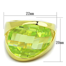 Load image into Gallery viewer, LOS823 - Gold 925 Sterling Silver Ring with Synthetic Synthetic Glass in Apple Green color