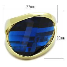 Load image into Gallery viewer, LOS825 - Gold 925 Sterling Silver Ring with Synthetic Synthetic Glass in Montana