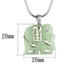 Load image into Gallery viewer, LOS860 Rhodium 925 Sterling Silver Necklace with Synthetic in Emerald