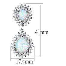Load image into Gallery viewer, LOS879 - Rhodium 925 Sterling Silver Earrings with Semi-Precious Opal in Aurora Borealis (Rainbow Effect)