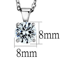 Load image into Gallery viewer, LOS891 - Rhodium 925 Sterling Silver Chain Pendant with AAA Grade CZ  in Clear