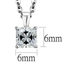 Load image into Gallery viewer, LOS893 - Rhodium 925 Sterling Silver Chain Pendant with AAA Grade CZ  in Clear