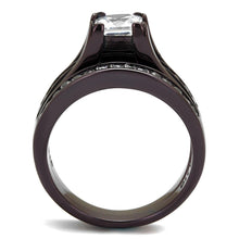 Load image into Gallery viewer, TK0W383DC - IP Dark Brown (IP coffee) Stainless Steel Ring with AAA Grade CZ  in Clear