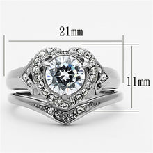 Load image into Gallery viewer, TK1087 - High polished (no plating) Stainless Steel Ring with AAA Grade CZ  in Clear
