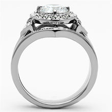 Load image into Gallery viewer, TK1087 - High polished (no plating) Stainless Steel Ring with AAA Grade CZ  in Clear