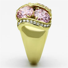 Load image into Gallery viewer, TK1099 - IP Gold(Ion Plating) Stainless Steel Ring with AAA Grade CZ  in Rose