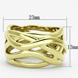 TK1107 - IP Gold(Ion Plating) Stainless Steel Ring with No Stone