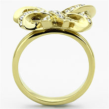 Load image into Gallery viewer, TK1108 - IP Gold(Ion Plating) Stainless Steel Ring with Top Grade Crystal  in Clear