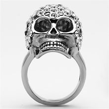Load image into Gallery viewer, TK1120 - High polished (no plating) Stainless Steel Ring with Top Grade Crystal  in Clear