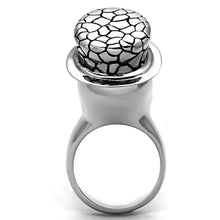 Load image into Gallery viewer, TK1121 - High polished (no plating) Stainless Steel Ring with Epoxy  in Jet