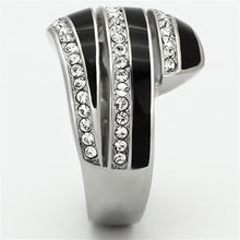 Load image into Gallery viewer, TK1134 - High polished (no plating) Stainless Steel Ring with Top Grade Crystal  in Clear