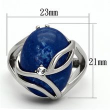 Load image into Gallery viewer, TK1144 - High polished (no plating) Stainless Steel Ring with Synthetic Synthetic Stone in Capri Blue