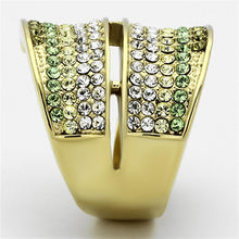 Load image into Gallery viewer, TK1146 - IP Gold(Ion Plating) Stainless Steel Ring with Top Grade Crystal  in Multi Color