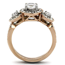 Load image into Gallery viewer, TK1167 Two-Tone IP Rose Gold Stainless Steel Ring with AAA Grade CZ in Clear