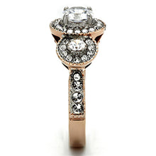 Load image into Gallery viewer, TK1167 Two-Tone IP Rose Gold Stainless Steel Ring with AAA Grade CZ in Clear