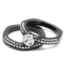 Load image into Gallery viewer, TK1175LJ - IP Light Black  (IP Gun) Stainless Steel Ring with AAA Grade CZ  in Clear