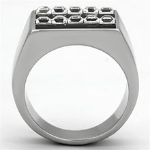 Load image into Gallery viewer, TK1177 - High polished (no plating) Stainless Steel Ring with Top Grade Crystal  in Clear