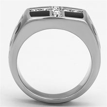 Load image into Gallery viewer, TK1179 - High polished (no plating) Stainless Steel Ring with Top Grade Crystal  in Clear