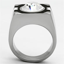 Load image into Gallery viewer, TK1181 - High polished (no plating) Stainless Steel Ring with Top Grade Crystal  in Clear
