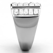 Load image into Gallery viewer, TK1185 - High polished (no plating) Stainless Steel Ring with Top Grade Crystal  in Clear