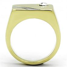 Load image into Gallery viewer, TK1186 - Two-Tone IP Gold (Ion Plating) Stainless Steel Ring with Top Grade Crystal  in Clear