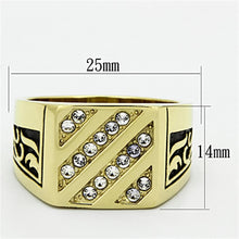 Load image into Gallery viewer, TK1189 - IP Gold(Ion Plating) Stainless Steel Ring with Top Grade Crystal  in Clear