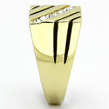 Load image into Gallery viewer, TK1190 - IP Gold(Ion Plating) Stainless Steel Ring with Top Grade Crystal  in Clear