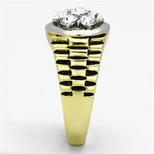 Load image into Gallery viewer, TK1191 - Two-Tone IP Gold (Ion Plating) Stainless Steel Ring with Top Grade Crystal  in Clear