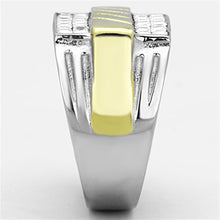 Load image into Gallery viewer, TK1193 - Two-Tone IP Gold (Ion Plating) Stainless Steel Ring with Top Grade Crystal  in Clear