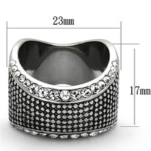 Load image into Gallery viewer, TK1198 - High polished (no plating) Stainless Steel Ring with Top Grade Crystal  in Clear