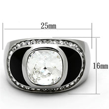 Load image into Gallery viewer, TK1199 - High polished (no plating) Stainless Steel Ring with Top Grade Crystal  in Clear