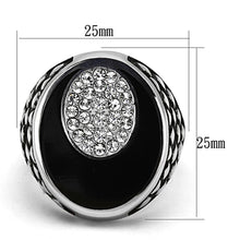 Load image into Gallery viewer, TK1200 - High polished (no plating) Stainless Steel Ring with Top Grade Crystal  in Clear