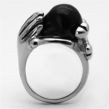 Load image into Gallery viewer, TK1206 - Two-Tone IP Black Stainless Steel Ring with Epoxy  in Jet