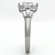 Load image into Gallery viewer, TK1220 - High polished (no plating) Stainless Steel Ring with AAA Grade CZ  in Clear