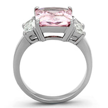 Load image into Gallery viewer, TK1224 - High polished (no plating) Stainless Steel Ring with AAA Grade CZ  in Rose