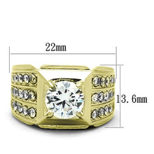 Load image into Gallery viewer, TK1233G IP Gold(Ion Plating) Stainless Steel Ring with AAA Grade CZ in Clear
