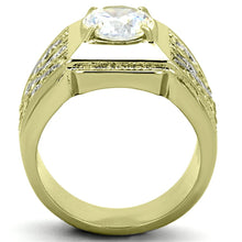 Load image into Gallery viewer, TK1233G IP Gold(Ion Plating) Stainless Steel Ring with AAA Grade CZ in Clear