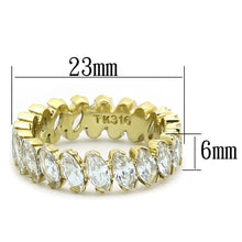 Load image into Gallery viewer, TK1234 - IP Gold(Ion Plating) Stainless Steel Ring with AAA Grade CZ  in Clear